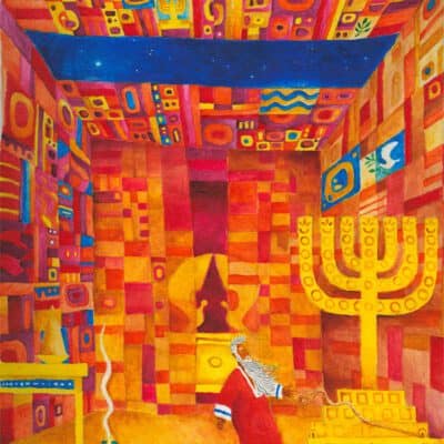 Pekudei, Torah artwork showing the vessels of the Mishkan