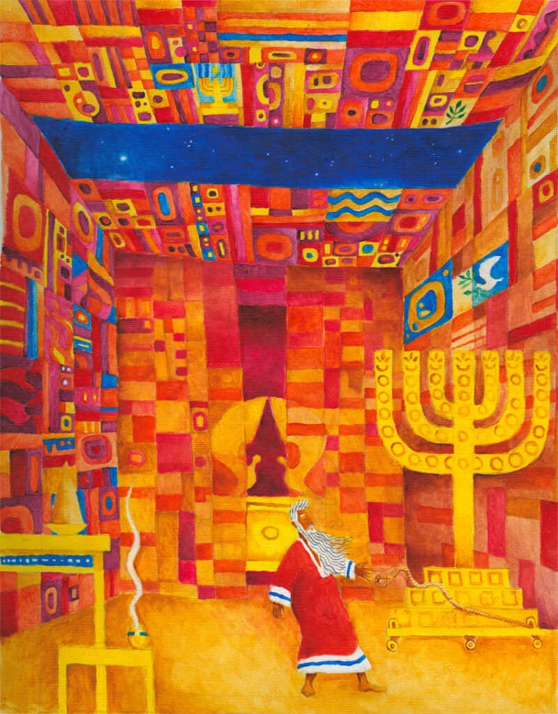 Pekudei, Torah artwork showing the vessels of the Mishkan