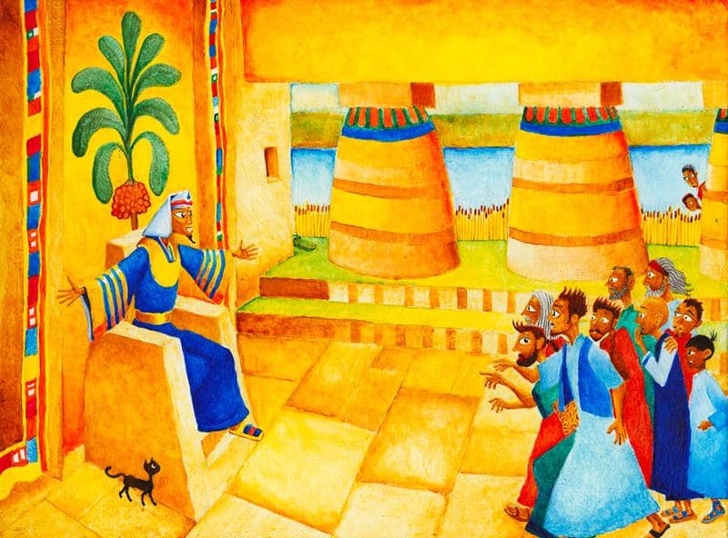 Vayigash: illustrated Torah portions, Bible art, Old Testament art, Joseph at last reveals his identity to his brothers.