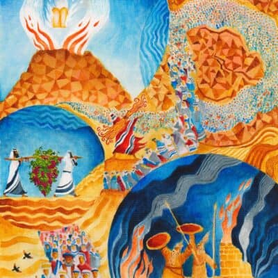 Parshat Devarim: illustrated Torah portions, Bible art, Old Testament art, Parshat Devarim
