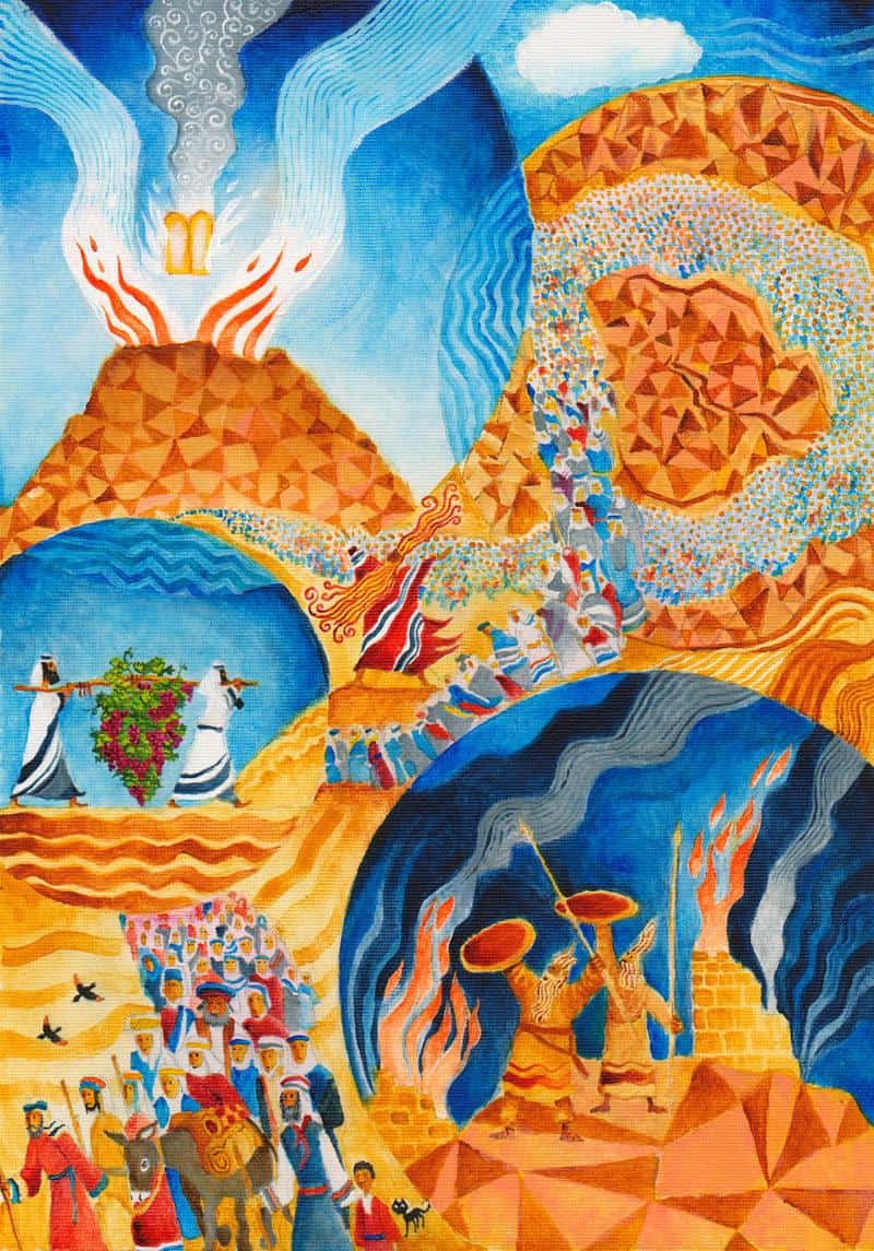 Parshat Devarim: illustrated Torah portions, Bible art, Old Testament art, Parshat Devarim