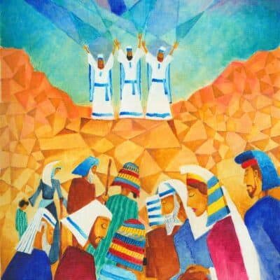 Priests' blessing, Jewish art, illustrated Torah portions, Bible art, Old Testament art, Parshat Naso