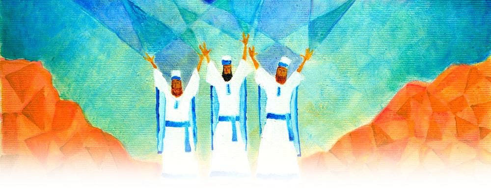 Jewish art - Parshat Naso (detail) - the Priests' Blessing