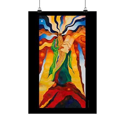 Ten Commandments fine art poster: Moses on top of Mount Sinai