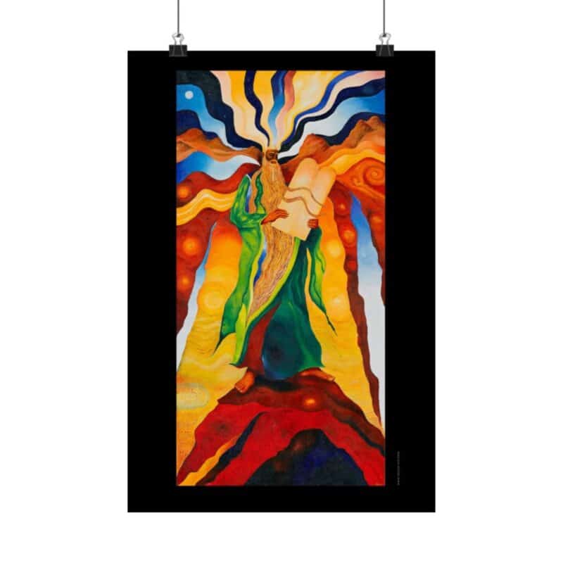 Ten Commandments fine art poster: Moses on top of Mount Sinai
