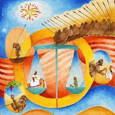 פרשת שופטים Parshat Shoftim: illustrated Torah portions, Bible art, Old Testament art