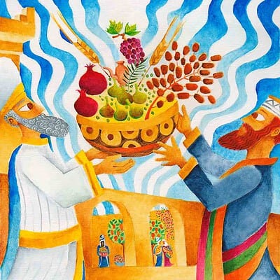 Parshat Ki Tavo: illustrated Torah portions, Bible art, Old Testament art, Ki Tavo