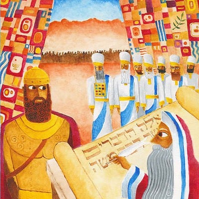 Parshat Vayelech: Torah artwork - פרשת וילך