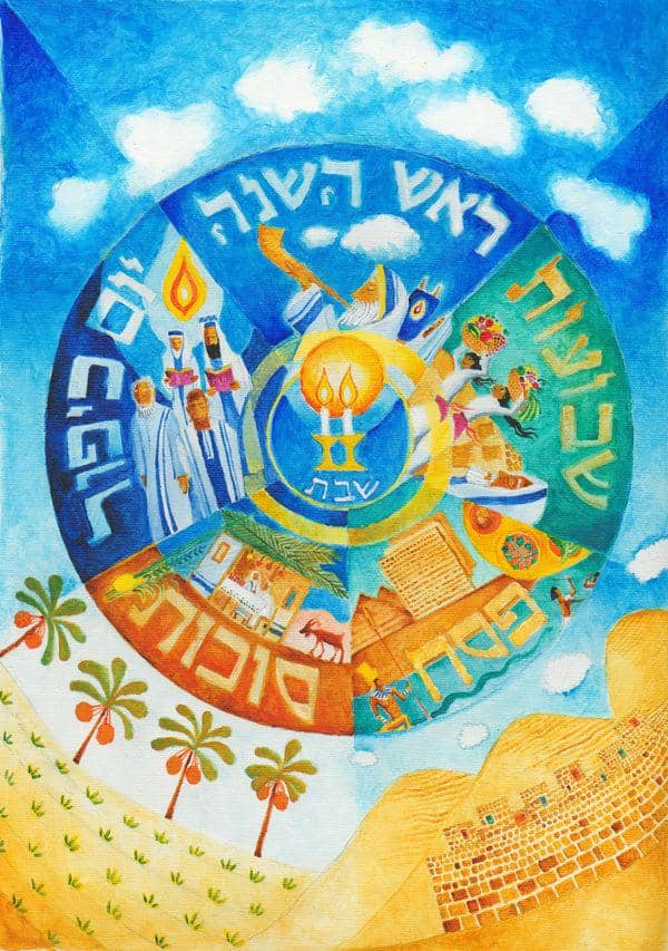 Emor: Torah portion illustrations, Old Testament Biblical art, Parshat Emor - Cycle of the Jewish year