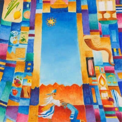 Parshat Pinchas: Priestly Blessing, contemporary Biblical art, illustrated Torah portions, Bible art, Old Testament art, Parshat Pinchas - Book of Numbers