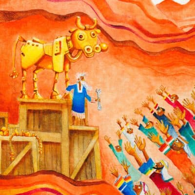 Ki Tisa (detail of artwork): worship of the golden calf.