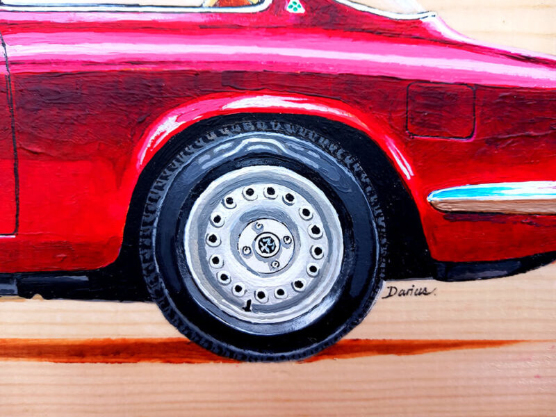 Alfa GT Junior artwork - original painting (detail)