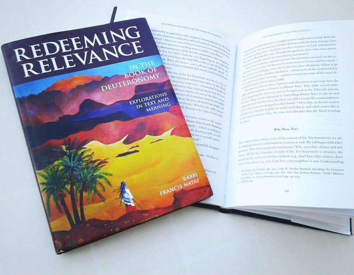 Rabbi Francis Nataf: Redeeeming Relevance in the Book of Deuteronomy. Cover artwork by Darius Gilmont.