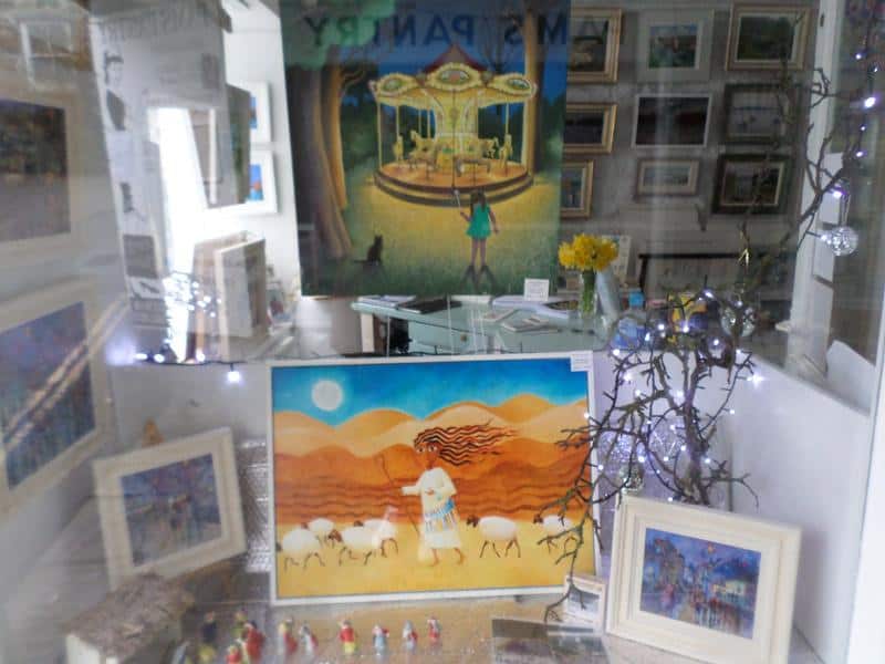 British naive art. Shepherdess painting in Little Picture Gallery, Mousehole.