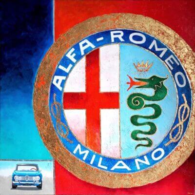 Alfa Romeo Logo: Original painting based on the 1925 Alfa logo