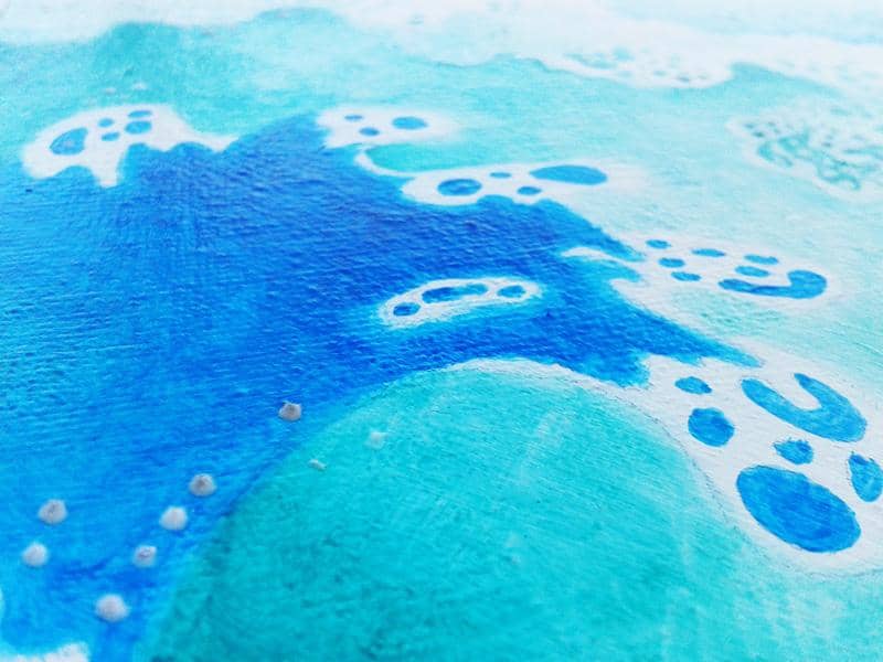 Original art Judaica: Detail of painting: The sea