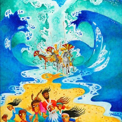 Biblical art work: Crossing the Red Sea: Parshat Beshalach