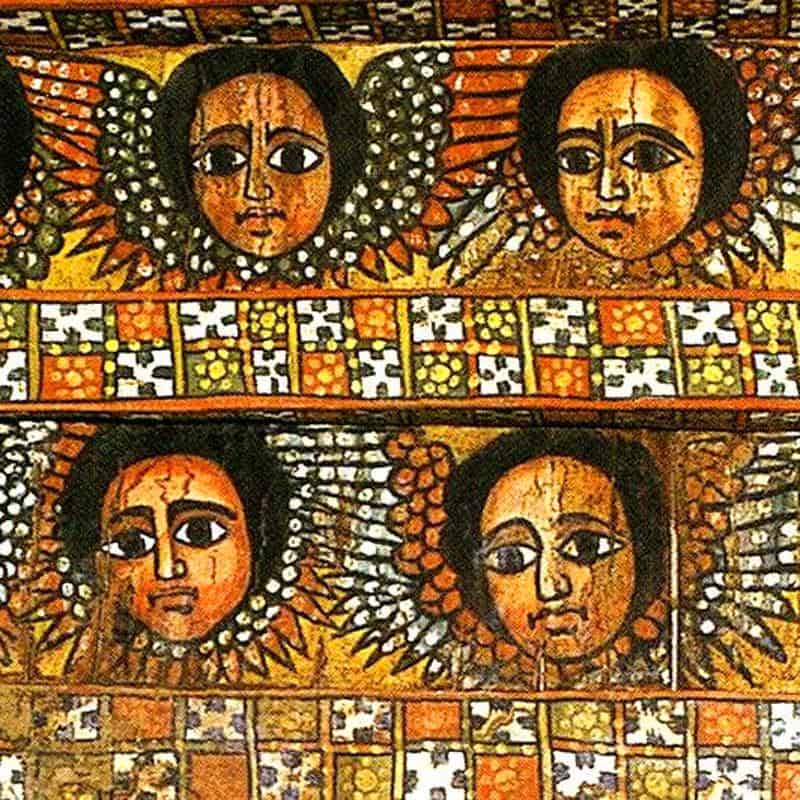 Biblical Art, Ethiopian Religious Art, Winged Faces on Church Ceiling