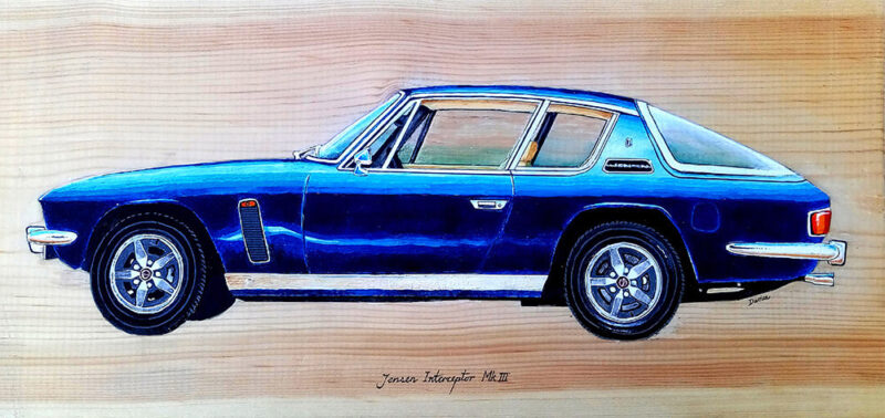 Motoring art: Jensen Interceptor motoring art print