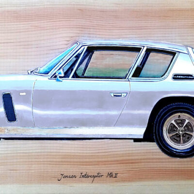 Auto art: Jensen Interceptor Mk II: Silver with black interior: canvas print