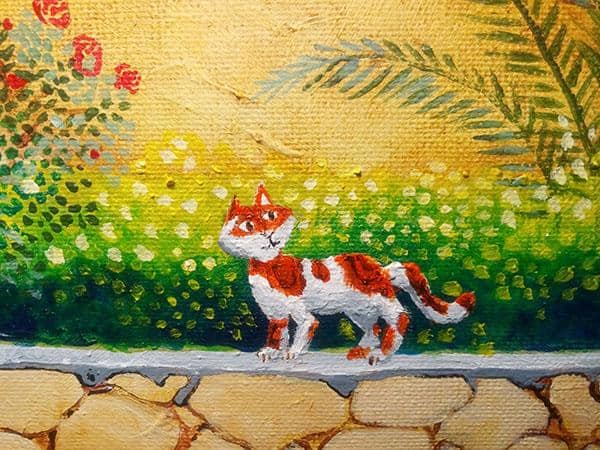 Naive art, a cat, darius-art.com, all rights reserved