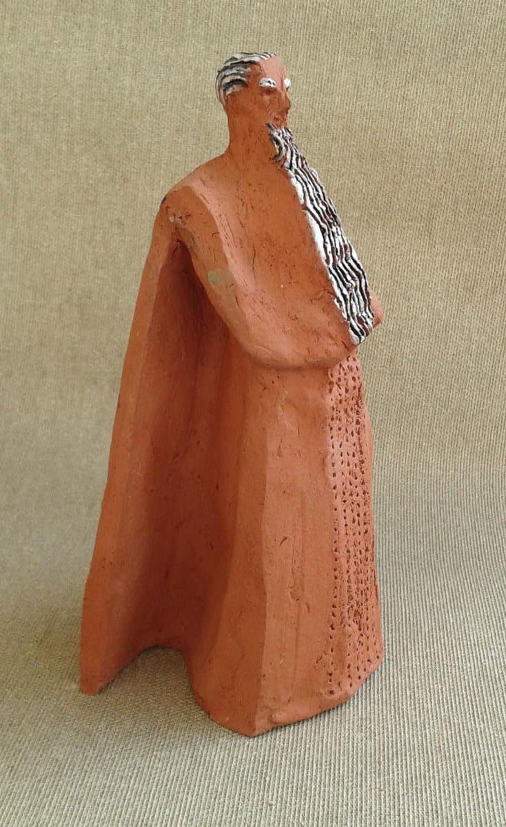 moses sculpture, ceramic figure, jewish art