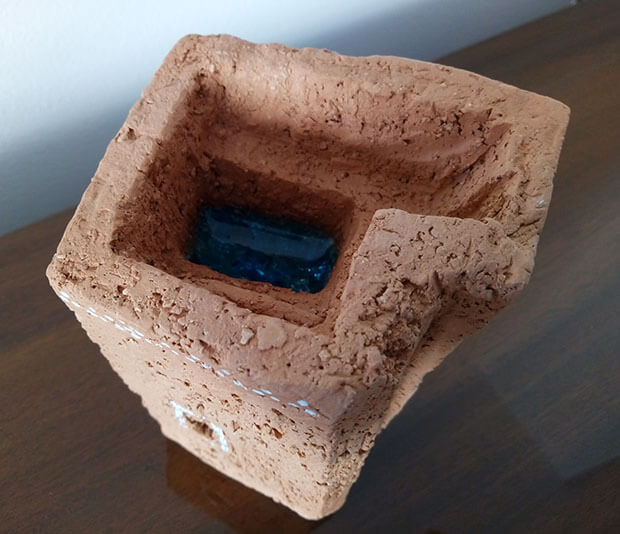 Ceramic sculpture of Yemenite house with ritual pool