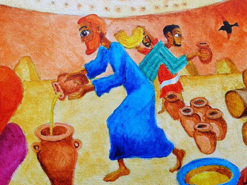 Bar Mitzvah gift ideas: Detail of Original Jewish art: Parshat Teruma: Bible art from the Book of Exodus